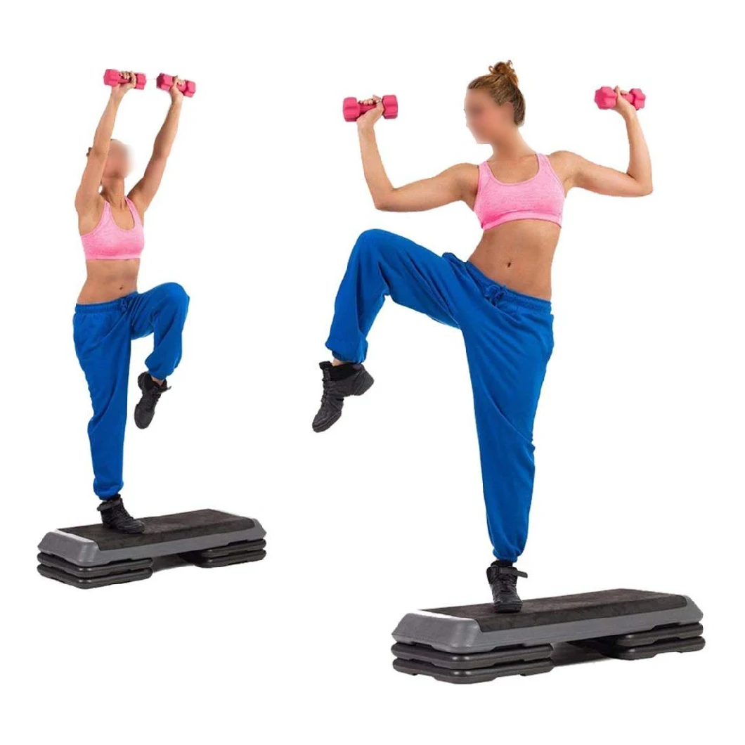 Training Step Board 43" Adjustable Aerobic Stepper Workout Step W/ 4 Risers Fitness & Exercise Platform Trainer Stepper Home Gym Equipment Esg13113