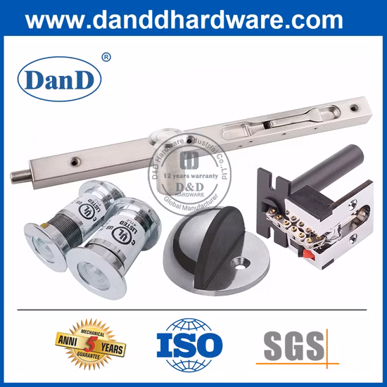 Quincaillerie de porte en nickel satiné en alliage de zinc pour porte de salle de bain