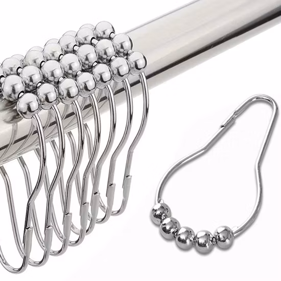 Crochets de rideau de douche en forme de gourde en métal de salle de bain en gros