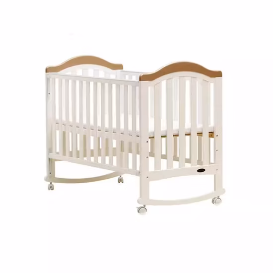 Lit de bébé en bois massif moderne avec table à langer