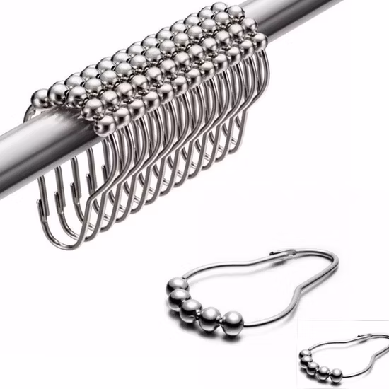 Anneaux de rideau de douche Crochets d'anneau de rideau en acier inoxydable